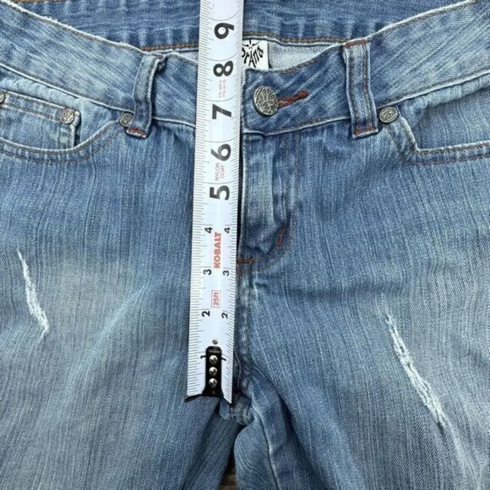Prana Womens Jeans Size 4/23 Blue Skinny Low‎ Rise Crop Denim Short Inseam